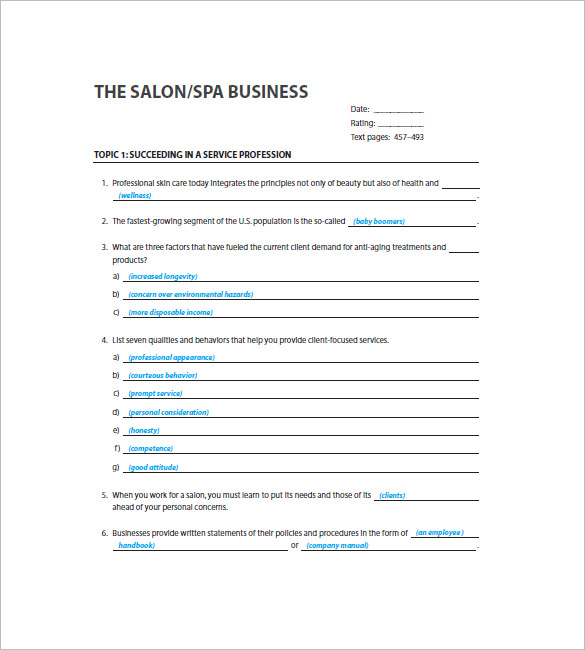 Sample business plan of spa