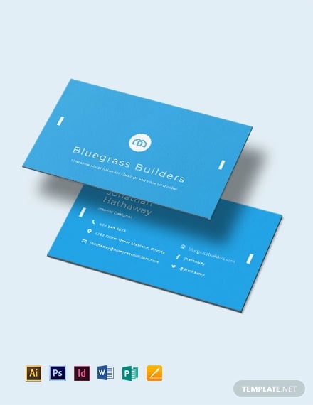 blue business card