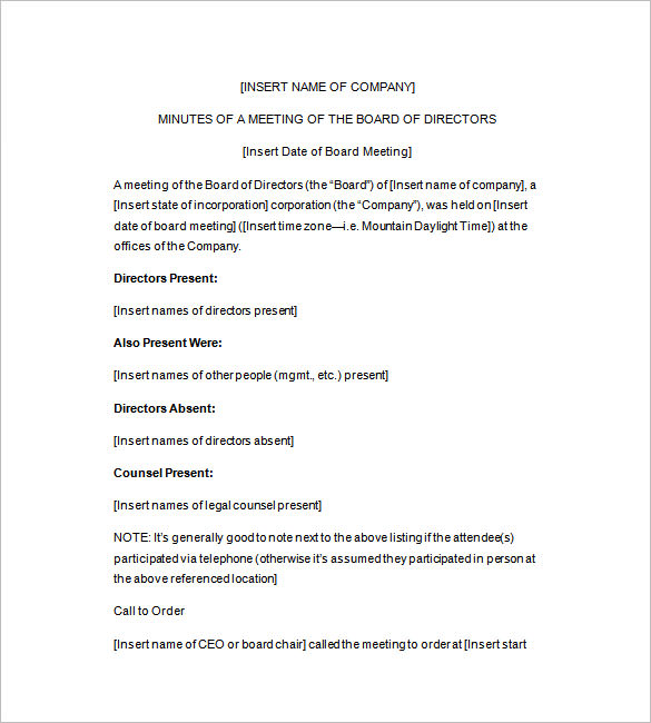 15+ Board Meeting Minutes Templates Google Docs, PDF, Apple Pages