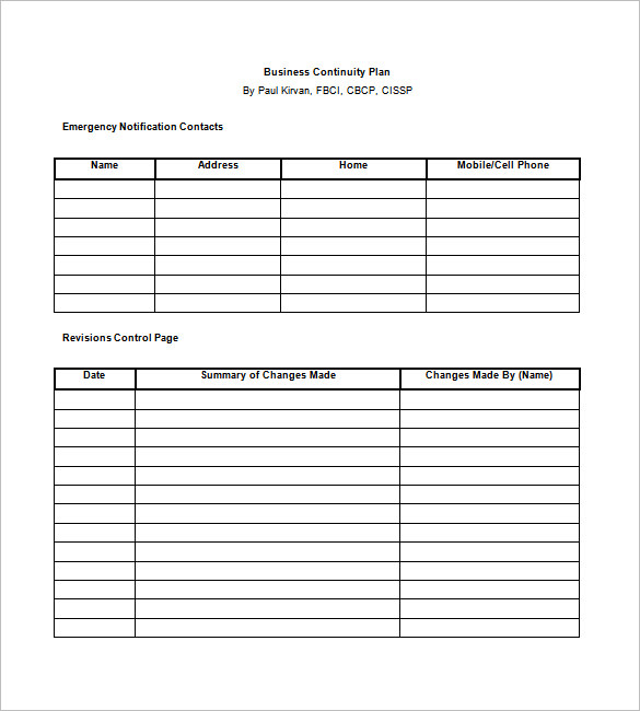 Business Continuity Plan Template - 29+ Free Word, Excel, PDF Format ...