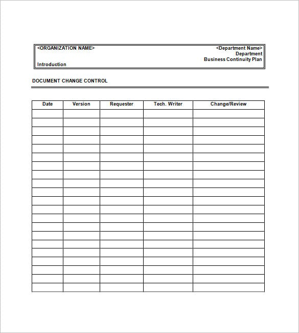 business continuity plan template free