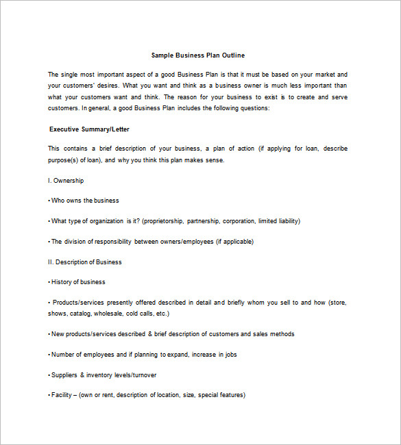 business plan outline template