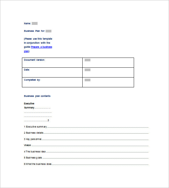 Microsoft Business Plan Template 17 Free Example Sample Format Download