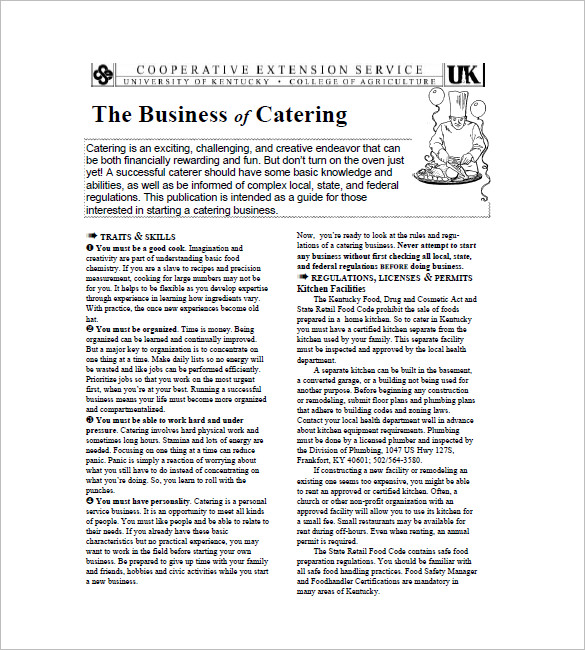 CATERING BUSINESS PLAN TEMPLATE FREE DOWNLOAD WORD visual data 7