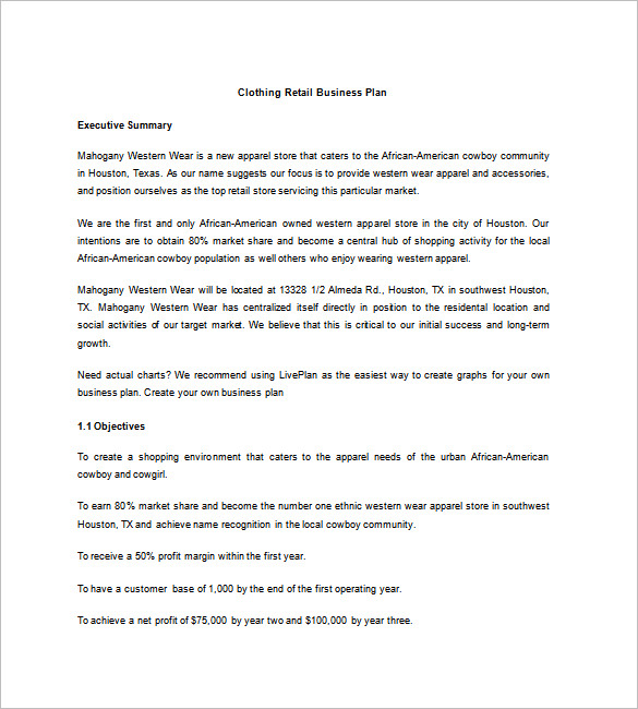 Boutique Business Plan Template 21 Free Word Excel PDF Format