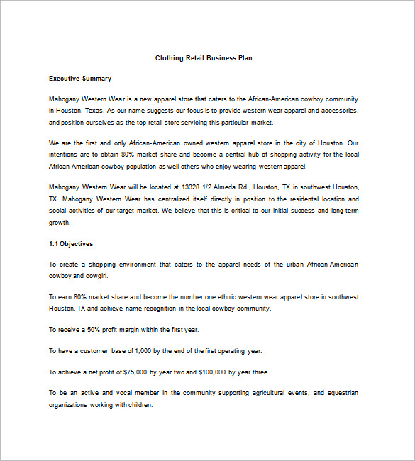 Retail Business Plan Template 14  Word Excel PDF Format Download