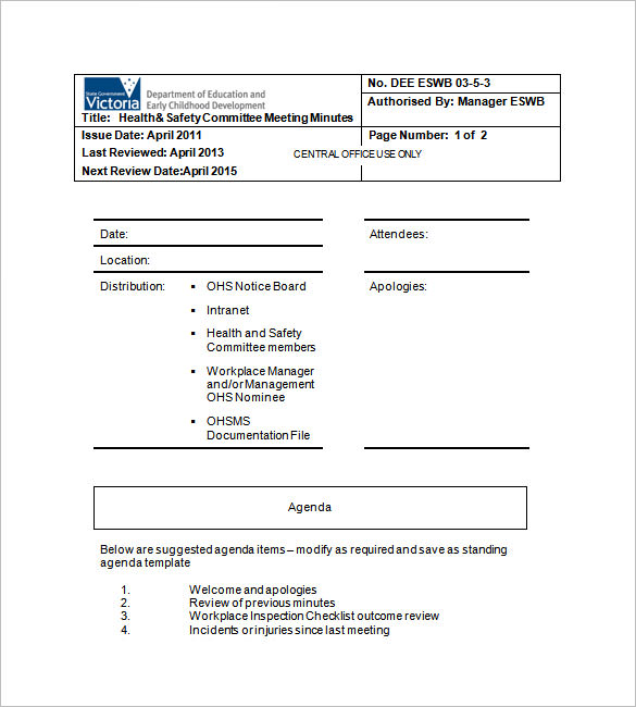 11+ Committee Meeting Minutes Templates - DOC, PDF