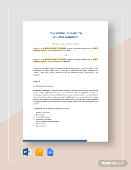 24+ Confidentiality Agreement Templates - DOC, PDF, Apple Pages, Google ...