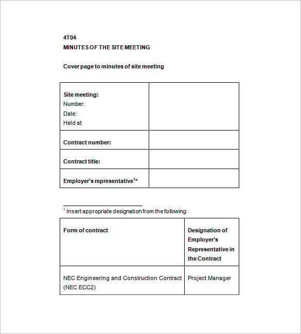 construction meeting minutes template word