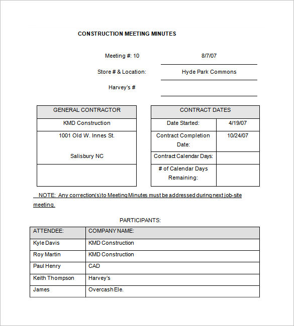 18+ Project Meeting Minutes Template Google Docs, Word, Apple Pages