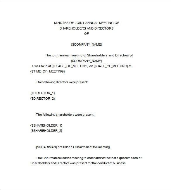 Corporate Meeting Minutes Template 10 Free Word Excel PDF Format 