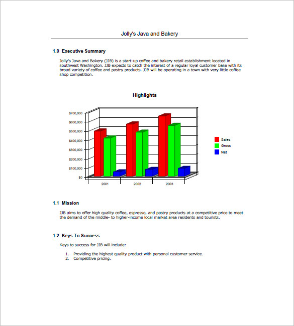 Bakery Business Plan Template 23+ Word, Excel, PDF Format Download