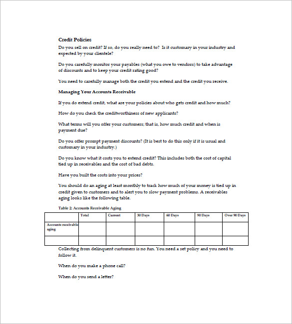 financial business plan example