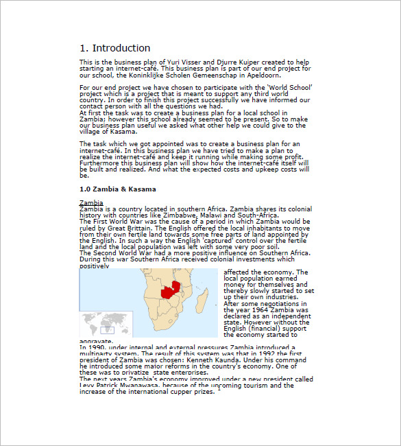 Cafe Business Plan Template 17 Free Word Excel Pdf Format Download Free Premium Templates