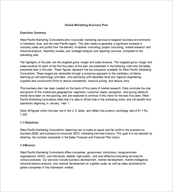 Marketing Business Plan Template 26+ Free Sample, Example Format Download