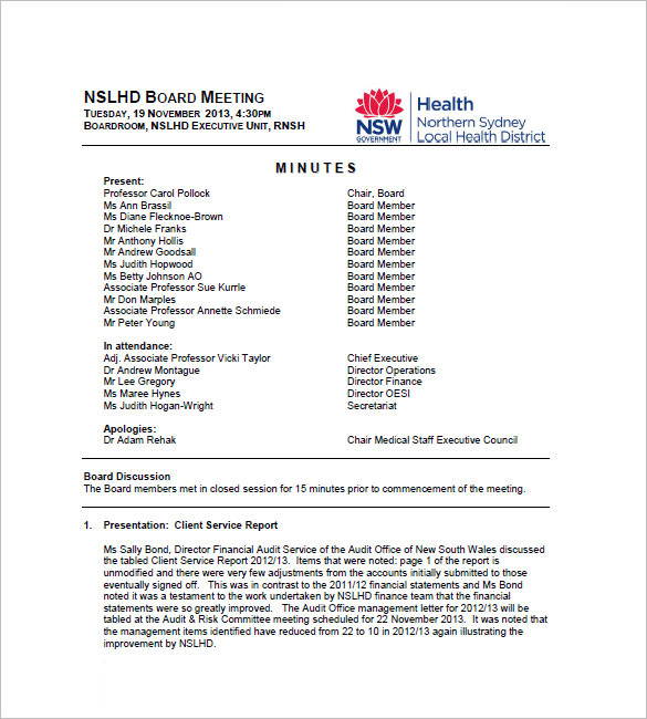 Staff Meeting Minutes Template - 18+ Free Word, Excel, PDF Format Download