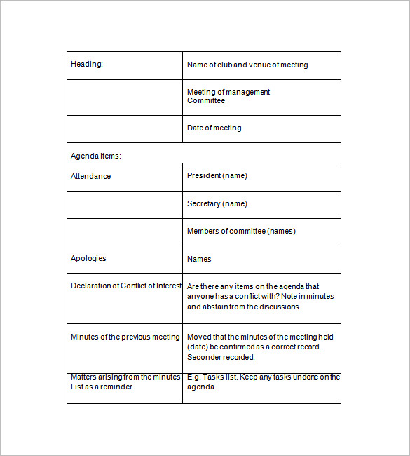 Club Meeting Minutes Template - 13+ Free Sample, Example Format Download!