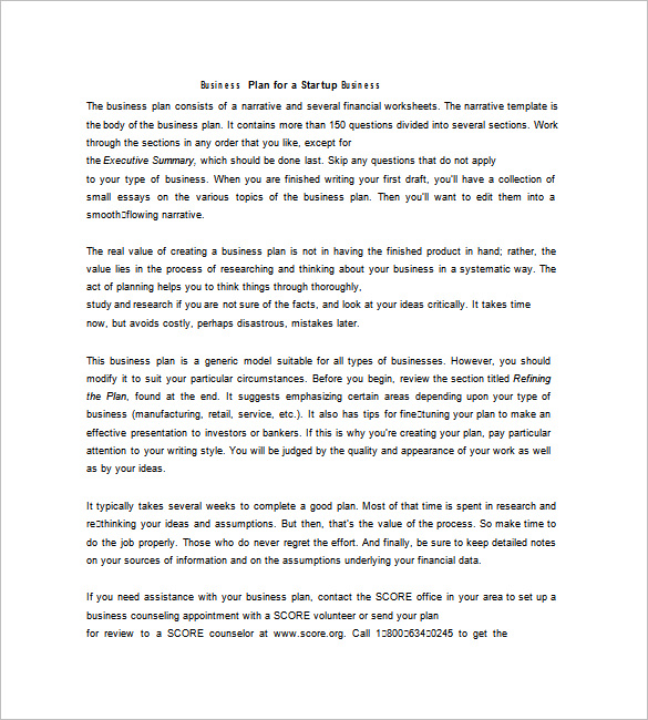 Simple Business Plan Template 20 Free Word Excel PDF Format Download