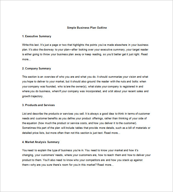 Business Plan Outline Template - 19+ Free Word, Excel, PDF Format