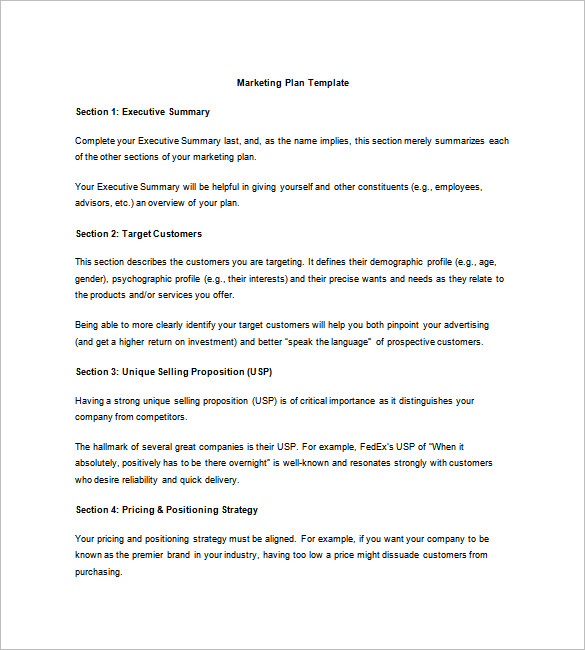 Marketing Business Plan Template - 26+ Free Sample, Example Format Download