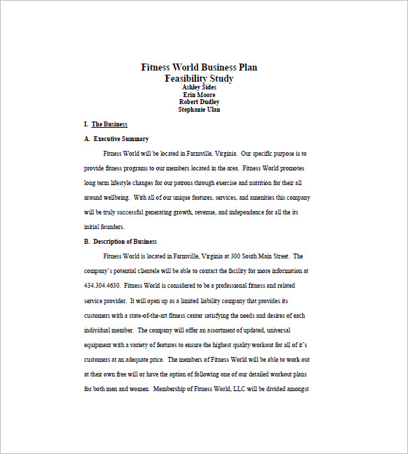 Gym Business Plan Template 16+ Free Word, Excel, PDF Format Download