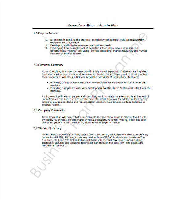 business plan template for pages mac