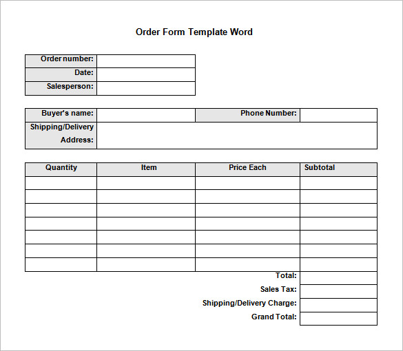 order form template 27 free wordexcel pdf documents