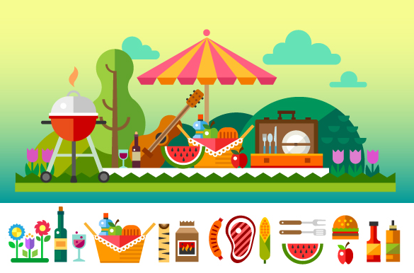 premium summer picnic background for you