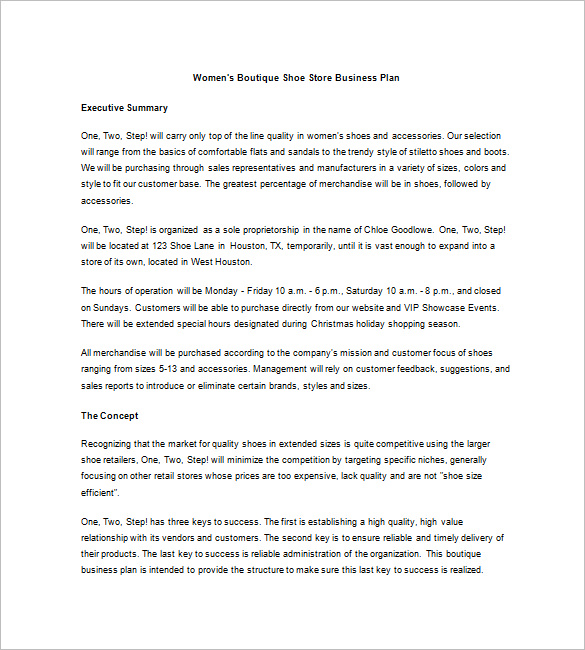 Boutique Business Plan Template 22+ Free PDF, Word Format Download
