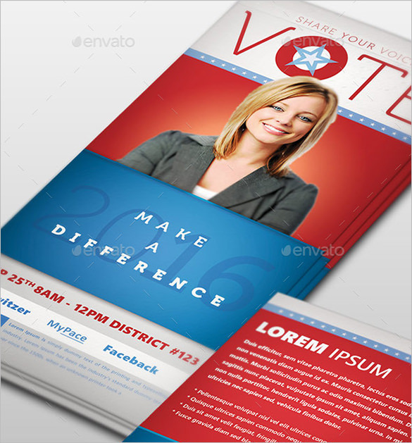 vote political photoshop palm card template