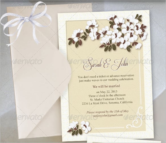 flower card template for wedding place