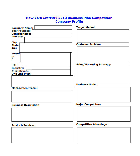 startup business plan template