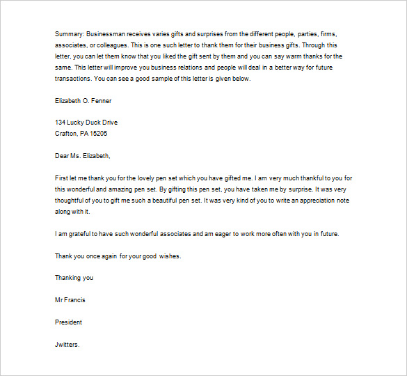 Sample Business Thank You Letter – 12+ Free Word, Excel Sample Business Thank You Letter – 12+ Free Word, Excel
