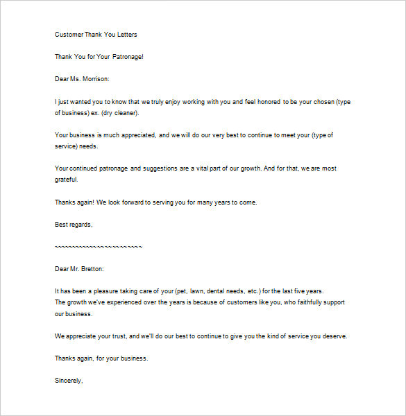 professional business thank you email template