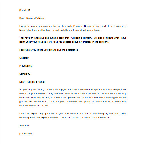 Recommendation Letter Thank You Note from images.template.net