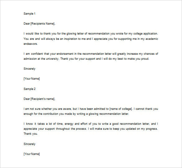 Recommendation Letter Thank You Note from images.template.net