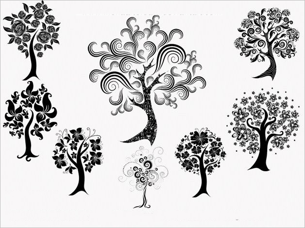 decorative trees photoshop brushes free download