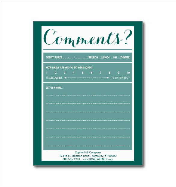 19+ Comment Card Templates PSD, AI, EPS