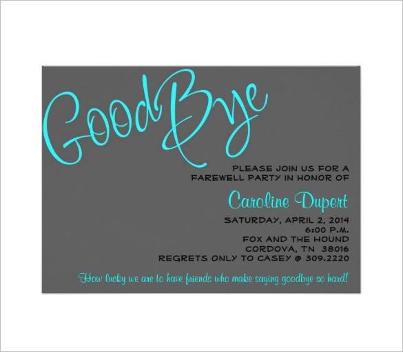 farewell invitation card template download