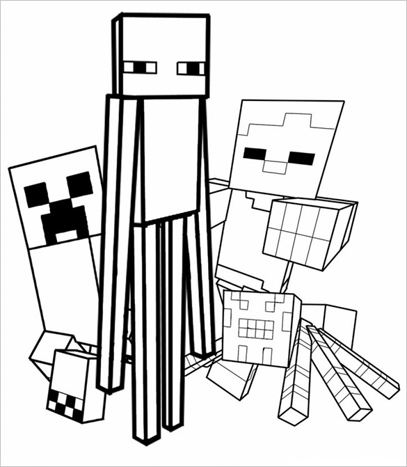 16 Minecraft Coloring Pages PDF PSD PNG