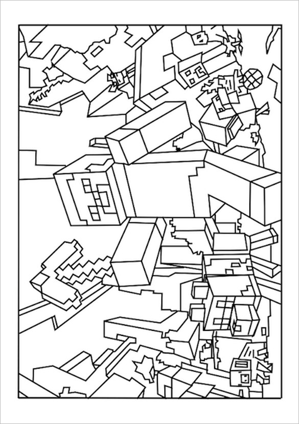 16 Minecraft Coloring Pages PDF PSD PNG