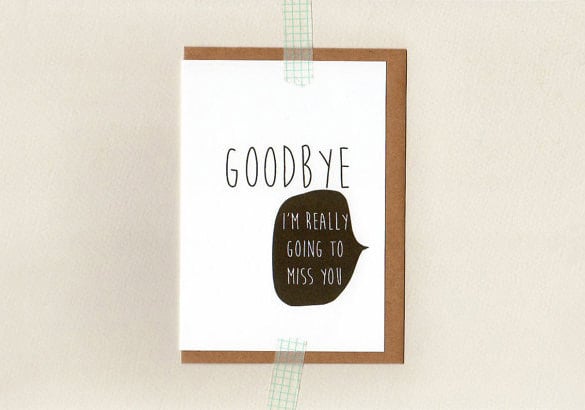 miss you farewell card template download