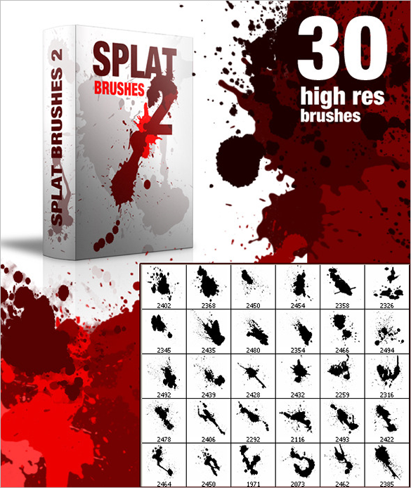 Følge efter inkompetence Array af 521+ Blood Splatter Photoshop Brushes