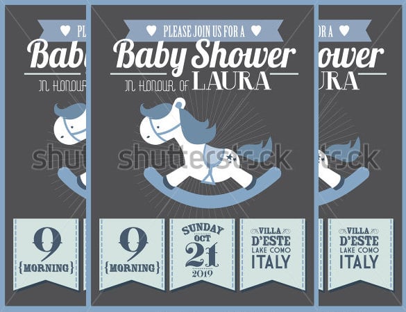 vector illustration baby shower invitation card template