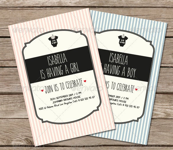girl baby shower card template