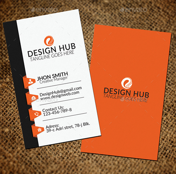 vertical premium staples business card