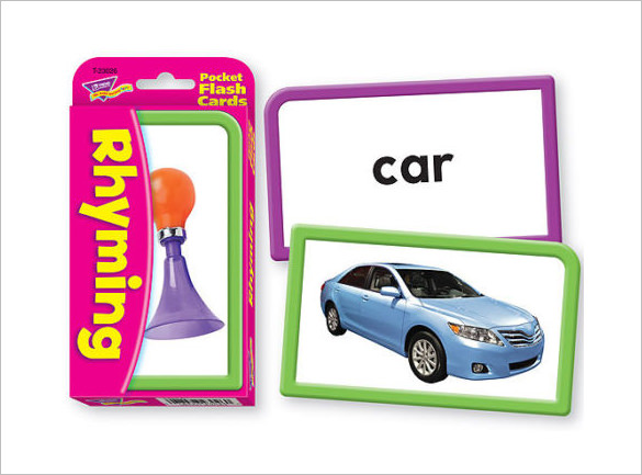 rhyming flash card template for children