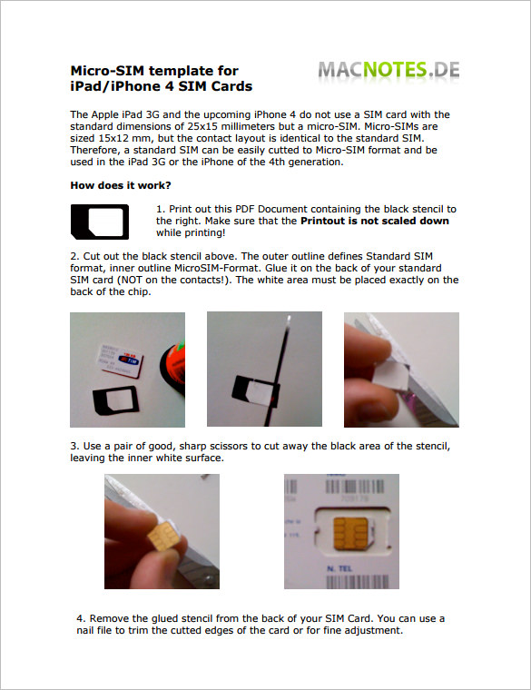 Micro Sim Card Template 12+ Free Printable Sample, Example, Format