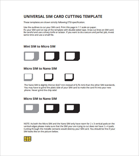 Micro Sim Card Template 12+ Free Printable Sample, Example, Format Download!