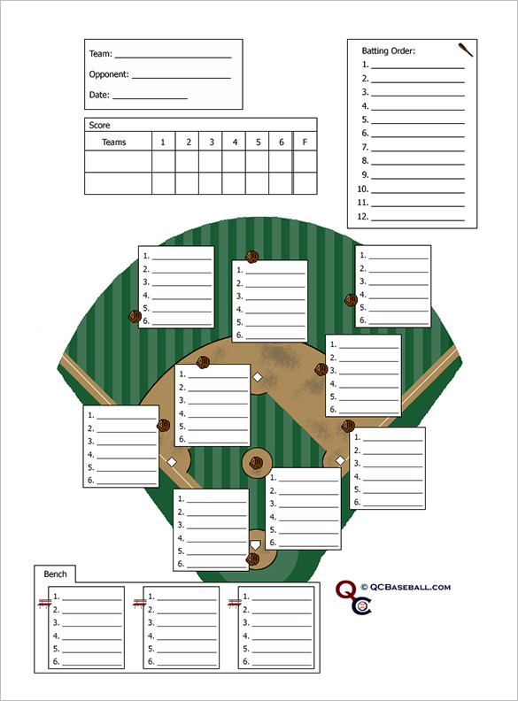 Free Baseball Lineup Card Template